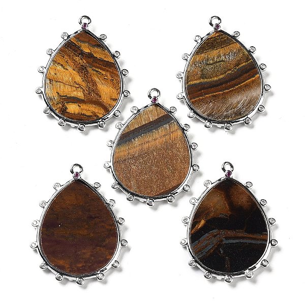 PandaHall Natural Tiger Eye Pendants, Rack Plating Platinum Tone Brass Pave Clear Cubic Zirconia Teardrop Charms, 30.5x23.5x2mm, Hole: 1.4mm...
PandaHall Natural Tiger Eye Pendants, Rack Plating Platinum Tone Brass Pave Clear Cubic Zirconia Teardrop Charms, 30.5x23.5x2mm, Hole: 1.4mm...