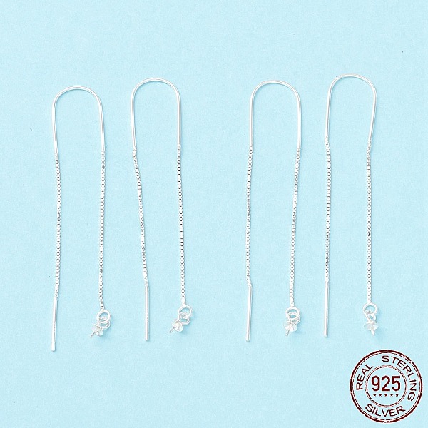 PandaHall 925 Sterling Silver Ear Thread with Peg Bails, U-shape Link with Long Chain Stud Earring Findings, for Half Drilled Beads, Silver...
PandaHall 925 Sterling Silver Ear Thread with Peg Bails, U-shape Link with Long Chain Stud Earring Findings, for Half Drilled Beads, Silver...