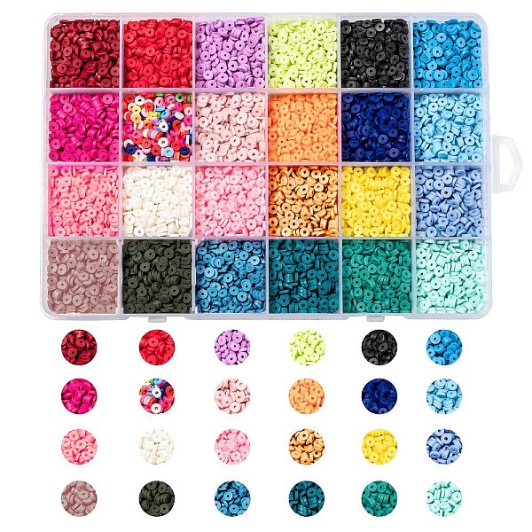 PandaHall 24 Colors Handmade Polymer Clay Beads, for DIY Jewelry Crafts Supplies, Disc/Flat Round, Heishi Beads, Mixed Color, 4x1mm, Hole..., Multicolor
PandaHall 24 Colors Handmade Polymer Clay Beads, for DIY Jewelry Crafts Supplies, Disc/Flat Round, Heishi Beads, Mixed Color, 4x1mm, Hole..., Multicolor