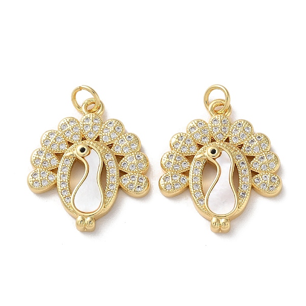 PandaHall Brass Micro Pave Clear Cubic Zirconia Pendants, with Shell and Jump Ring, Real 18K Gold Plated, Peacock, 22.5x19.5x3.5mm, Hole...
PandaHall Brass Micro Pave Clear Cubic Zirconia Pendants, with Shell and Jump Ring, Real 18K Gold Plated, Peacock, 22.5x19.5x3.5mm, Hole...