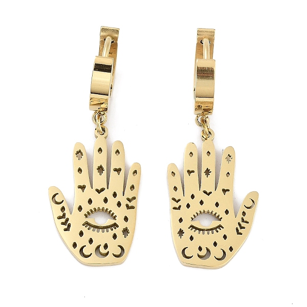 PandaHall Hollow Palm 304 Stainless Steel Dangle Earrings, Hoop Earrings for Women, Real 18K Gold Plated, 37.5x14.5mm 304 Stainless Steel...
PandaHall Hollow Palm 304 Stainless Steel Dangle Earrings, Hoop Earrings for Women, Real 18K Gold Plated, 37.5x14.5mm 304 Stainless Steel...