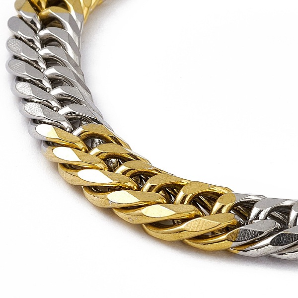 PandaHall Two Tone Vacuum Plating 201 Stainless Steel Curb Chain Bracelet with 304 Stainless Steel Clasps for Men Women, Golden & Stainless...
PandaHall Two Tone Vacuum Plating 201 Stainless Steel Curb Chain Bracelet with 304 Stainless Steel Clasps for Men Women, Golden & Stainless...