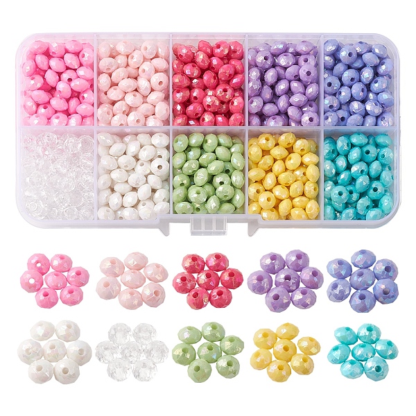 PandaHall 700Pcs 10 Styles AS Plastic & Opaque Acrylic Beads, AB Color Plated, Faceted Rondelle, Mixed Color, 6x4.5mm, hole: 1.5~1.6mm..., Multicolor
PandaHall 700Pcs 10 Styles AS Plastic & Opaque Acrylic Beads, AB Color Plated, Faceted Rondelle, Mixed Color, 6x4.5mm, hole: 1.5~1.6mm..., Multicolor