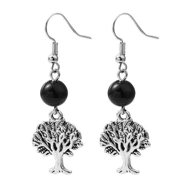 PandaHall Fashion Tree of Life Earrings, with Tibetan Style Pendant, Glass Beads and Brass Earring Hook, Black, 50mm Glass Black
PandaHall Fashion Tree of Life Earrings, with Tibetan Style Pendant, Glass Beads and Brass Earring Hook, Black, 50mm Glass Black