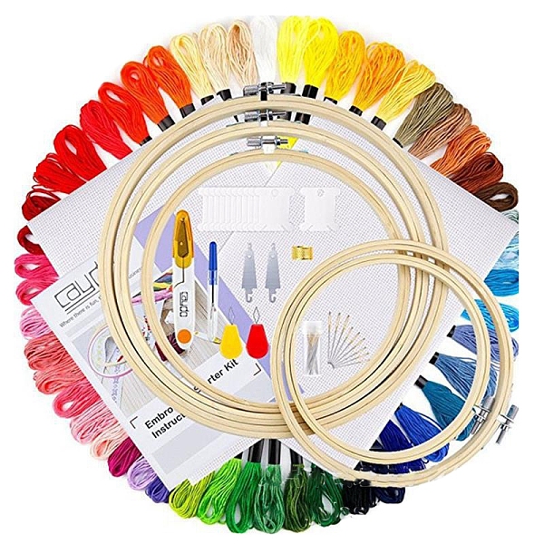 PandaHall DIY Cross Stitch Counted Kits, including Threads, Bamboo Embroidery Hoop, Aida Cloth, Threader, Scissor, Blunt Needle, Seam Ripper..., Multicolor
PandaHall DIY Cross Stitch Counted Kits, including Threads, Bamboo Embroidery Hoop, Aida Cloth, Threader, Scissor, Blunt Needle, Seam Ripper..., Multicolor