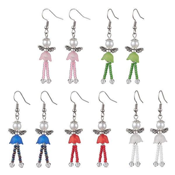 PandaHall 304 Stainless Steel Fairy Dangle Earrings, Glass Seed & Acrylic Pearl Long Drop Earrings, Mixed Color, 55.5x14mm Seed Beads Angel..., Multicolor
PandaHall 304 Stainless Steel Fairy Dangle Earrings, Glass Seed & Acrylic Pearl Long Drop Earrings, Mixed Color, 55.5x14mm Seed Beads Angel..., Multicolor