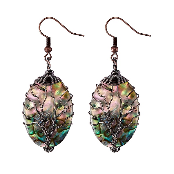 PandaHall Abalone Shell/Paua Shell Oval with Tree of Life Dangle Earrings, Brass Wire Wrapped Drop Earrings for Women, Red Copper...
PandaHall Abalone Shell/Paua Shell Oval with Tree of Life Dangle Earrings, Brass Wire Wrapped Drop Earrings for Women, Red Copper...