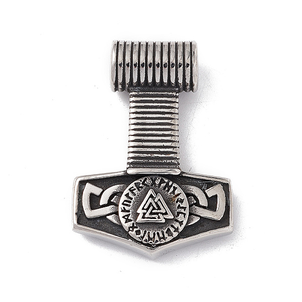 PandaHall 304 Stainless Steel Manual Polishing Pendants, Thor's Hammer, Antique Silver, 42x30x7.5mm, Hole: 6mm 304 Stainless Steel Others
PandaHall 304 Stainless Steel Manual Polishing Pendants, Thor's Hammer, Antique Silver, 42x30x7.5mm, Hole: 6mm 304 Stainless Steel Others
