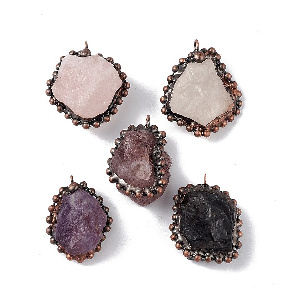 PandaHall Natural Mixed Stone Pendants, Nuggets Charms with Red Copper Plated Brass Chains, Lead Free & Cadmium Free, 31~42x23~35x12~23mm...
PandaHall Natural Mixed Stone Pendants, Nuggets Charms with Red Copper Plated Brass Chains, Lead Free & Cadmium Free, 31~42x23~35x12~23mm...