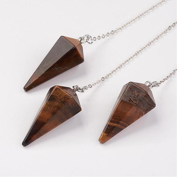 PandaHall Natural Tiger Eye Hexagonal Pointed Dowsing Pendulums, with Brass Cross Chains, Cone, Platinum, Lead Free & Nickel Free, 8-1/4...
PandaHall Natural Tiger Eye Hexagonal Pointed Dowsing Pendulums, with Brass Cross Chains, Cone, Platinum, Lead Free & Nickel Free, 8-1/4...