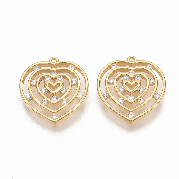 PandaHall Brass Micro Pave Clear Cubic Zirconia Pendants, Nickel Free, Heart, Real 18K Gold Plated, 17.5x16x3mm, Hole: 0.9mm Brass+Cubic...
PandaHall Brass Micro Pave Clear Cubic Zirconia Pendants, Nickel Free, Heart, Real 18K Gold Plated, 17.5x16x3mm, Hole: 0.9mm Brass+Cubic...