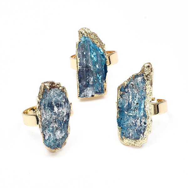 PandaHall Edge Plated Natural Kyanite Adjustable Finger Rings, with Brass Findings, Nuggets, Size 9, 19mm Kyanite
PandaHall Edge Plated Natural Kyanite Adjustable Finger Rings, with Brass Findings, Nuggets, Size 9, 19mm Kyanite