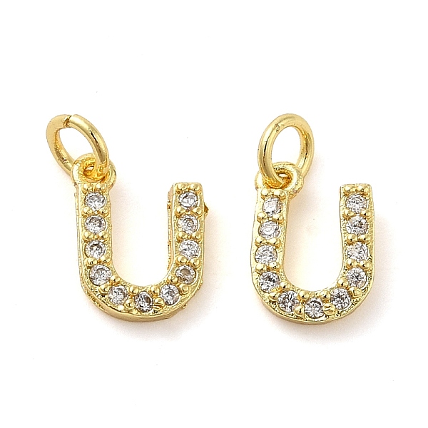 PandaHall Brass Micro Pave Cubic Zirconia Pendants, with Jump Ring, Letter U, 9x6x1.5mm, Hole: 3.6mm Brass+Cubic Zirconia Letter U Clear
PandaHall Brass Micro Pave Cubic Zirconia Pendants, with Jump Ring, Letter U, 9x6x1.5mm, Hole: 3.6mm Brass+Cubic Zirconia Letter U Clear
