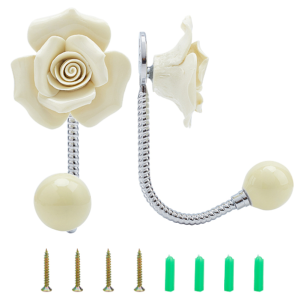 PandaHall Porcelain Clothes Hook, with Zinc Alloy Clothes Pothook, with Iron Screw and Plastic Plug Accessories, Flower, Light Yellow...
PandaHall Porcelain Clothes Hook, with Zinc Alloy Clothes Pothook, with Iron Screw and Plastic Plug Accessories, Flower, Light Yellow...