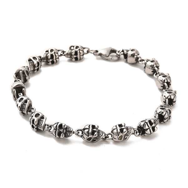 PandaHall 304 Stainless Steel Skull Link Chain Bracelets, Antique Silver, 8-1/2 inch(21.5cm) 304 Stainless Steel Skull
PandaHall 304 Stainless Steel Skull Link Chain Bracelets, Antique Silver, 8-1/2 inch(21.5cm) 304 Stainless Steel Skull
