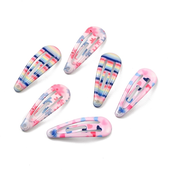 PandaHall Printed Iron Snap Hair Clips, Baking Paint, Teardrop, Mixed Color, 31.5x11x3.5mm, 6pcs/card Iron Multicolor
PandaHall Printed Iron Snap Hair Clips, Baking Paint, Teardrop, Mixed Color, 31.5x11x3.5mm, 6pcs/card Iron Multicolor