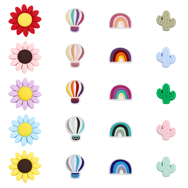 PandaHall CHGCRAFT 20Styles Rainbow Silicone Beads Pen Beads Hot Air Balloon Sunflower Cactus Silicone Beads for DIY Necklace Bracelet..., Multicolor
PandaHall CHGCRAFT 20Styles Rainbow Silicone Beads Pen Beads Hot Air Balloon Sunflower Cactus Silicone Beads for DIY Necklace Bracelet..., Multicolor