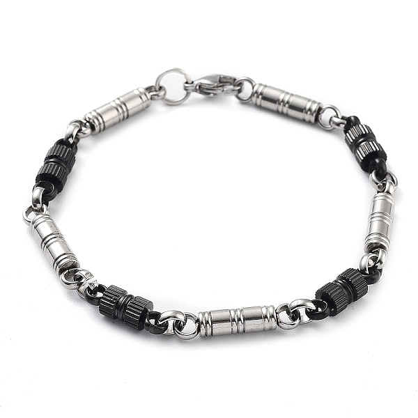 PandaHall 304 Stainless Steel Link Chain Bracelet, Stainless Steel Color & Black, Column, 9 inch(22.8cm) 304 Stainless Steel Column
PandaHall 304 Stainless Steel Link Chain Bracelet, Stainless Steel Color & Black, Column, 9 inch(22.8cm) 304 Stainless Steel Column