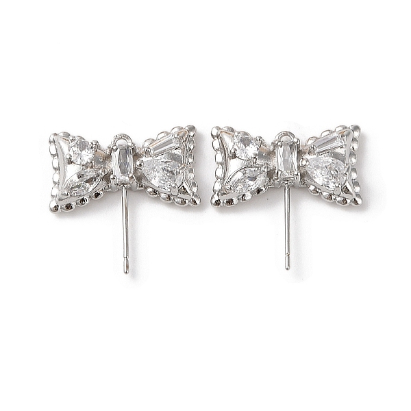 PandaHall Brass with Clear Cubic Zirconia Stud Earring Findings, Bowknot, Platinum, 20x20x5.5mm, Hole: 1.4mm, Pin: 0.7x12mm Brass+Cubic...
PandaHall Brass with Clear Cubic Zirconia Stud Earring Findings, Bowknot, Platinum, 20x20x5.5mm, Hole: 1.4mm, Pin: 0.7x12mm Brass+Cubic...