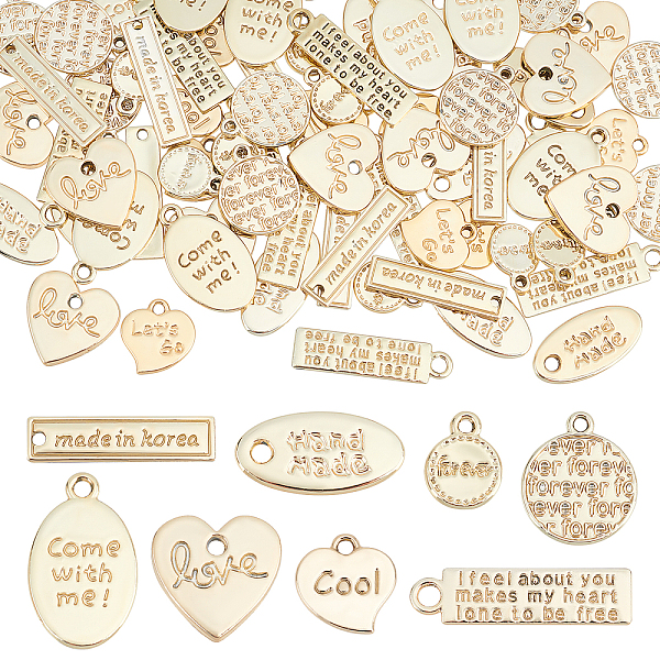 PandaHall 80Pcs 8 Style Eco-Friendly Alloy Pendants, Mixed Shapes, Light Gold, 13~24x13~25x1~2mm, Hole: 1.6~2.5mm, 10pcs/style Alloy Mixed...
PandaHall 80Pcs 8 Style Eco-Friendly Alloy Pendants, Mixed Shapes, Light Gold, 13~24x13~25x1~2mm, Hole: 1.6~2.5mm, 10pcs/style Alloy Mixed...