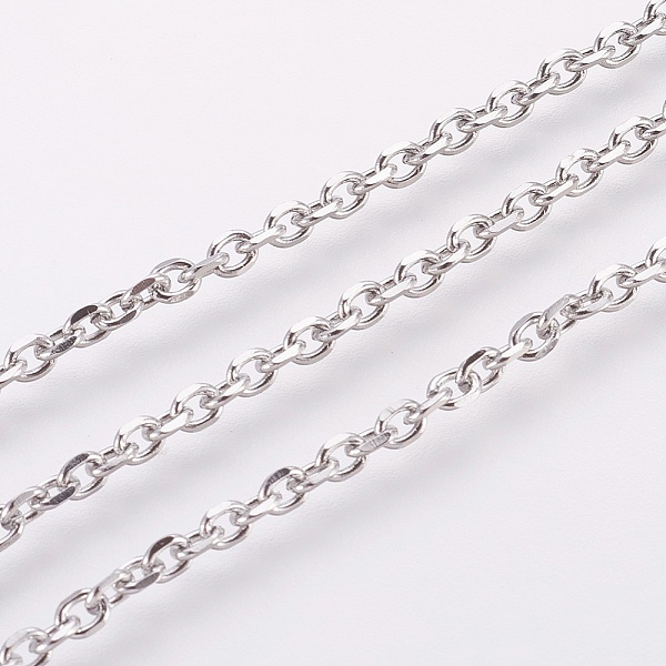PandaHall 304 Stainless Steel Cable Chains, Diamond Cut Chains, Unwelded, Faceted, with Spool, Oval, Stainless Steel Color, 4x3x1mm, about...
PandaHall 304 Stainless Steel Cable Chains, Diamond Cut Chains, Unwelded, Faceted, with Spool, Oval, Stainless Steel Color, 4x3x1mm, about...