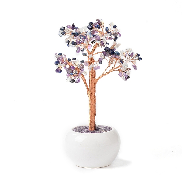 PandaHall Natural & Synthetic Gemstone Chips with Brass Wrapped Wire Money Tree on Ceramic Vase Display Decorations, for Home Office Decor...
PandaHall Natural & Synthetic Gemstone Chips with Brass Wrapped Wire Money Tree on Ceramic Vase Display Decorations, for Home Office Decor...