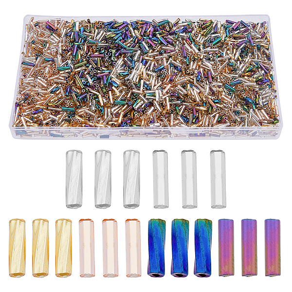 PandaHall SUPERFINDINGS 2928Pcs 6 Style Glass Bugle Beads, Silver Lined & Iris, Mixed Color, 6~8x1.8~2mm, Hole: 0.5~1mm, 488Pcs/style Glass
PandaHall SUPERFINDINGS 2928Pcs 6 Style Glass Bugle Beads, Silver Lined & Iris, Mixed Color, 6~8x1.8~2mm, Hole: 0.5~1mm, 488Pcs/style Glass