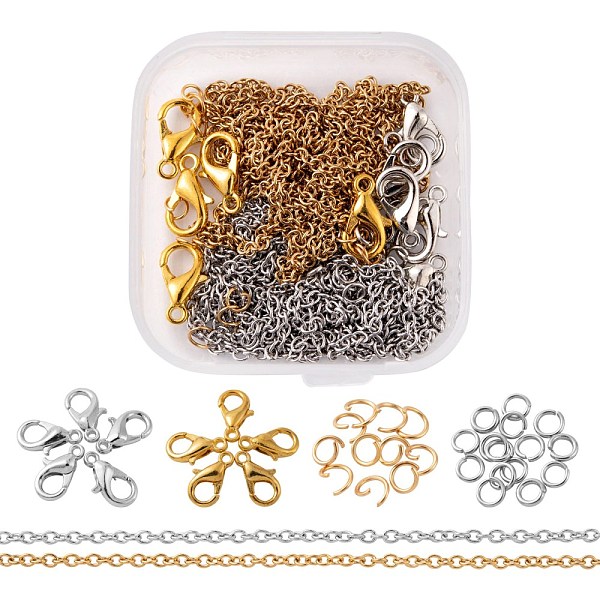 PandaHall DIY 1.8m 2 Colors Oval Vacuum Plated 304 Stainless Steel Cable Chains Necklace Making Kits, 30Pcs Jump Rings and 10Pcs Zinc Alloy...
PandaHall DIY 1.8m 2 Colors Oval Vacuum Plated 304 Stainless Steel Cable Chains Necklace Making Kits, 30Pcs Jump Rings and 10Pcs Zinc Alloy...