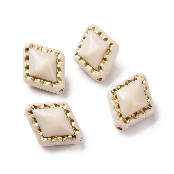 PandaHall Plating Opaque Acrylic Beads, Golden Metal Enlaced, Rhombus, Linen, 18x14x9~9.5mm, Hole: 1.5mm Acrylic Rhombus Brown
PandaHall Plating Opaque Acrylic Beads, Golden Metal Enlaced, Rhombus, Linen, 18x14x9~9.5mm, Hole: 1.5mm Acrylic Rhombus Brown