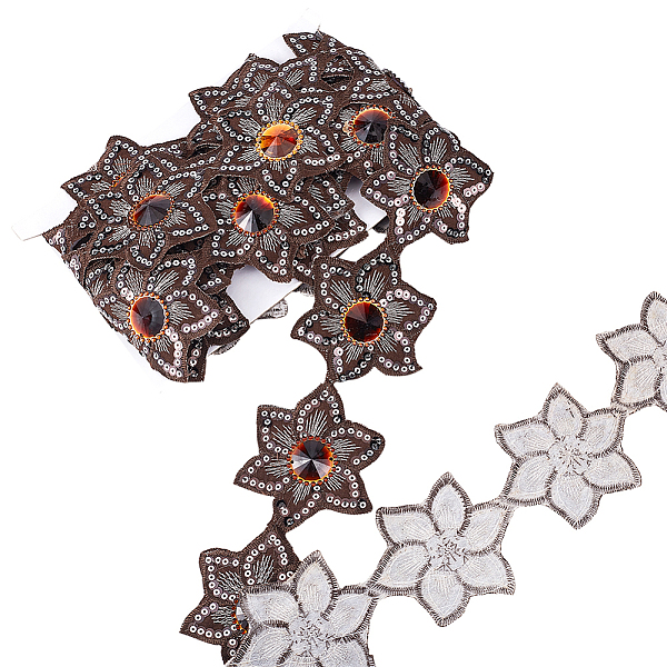 PandaHall Iron on/Sew on Ethnic Style Embroidery Flower Polyester Lace Ribbons, with Glass and Paillette, Jacquard Ribbon, Tyrolean Ribbon...
PandaHall Iron on/Sew on Ethnic Style Embroidery Flower Polyester Lace Ribbons, with Glass and Paillette, Jacquard Ribbon, Tyrolean Ribbon...