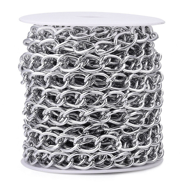 PandaHall Aluminium Curb Chains, Unwelded, with Spool, Silver, 15x10x2mm, about 32.81 Feet(10m)/Roll Aluminum
PandaHall Aluminium Curb Chains, Unwelded, with Spool, Silver, 15x10x2mm, about 32.81 Feet(10m)/Roll Aluminum