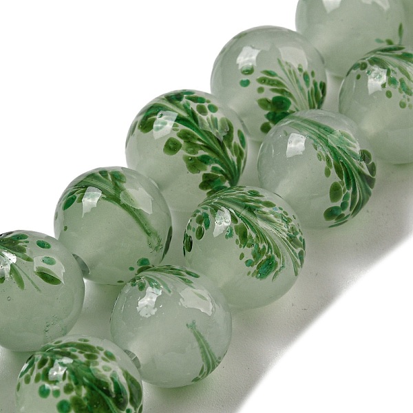 PandaHall Handmade Lampwork Beads Strands, Round with Leaf, Green, 12~12.5x11~11.5mm, Hole: 1.2~1.5mm, about 45pcs/strand, 19.96 inch...
PandaHall Handmade Lampwork Beads Strands, Round with Leaf, Green, 12~12.5x11~11.5mm, Hole: 1.2~1.5mm, about 45pcs/strand, 19.96 inch...