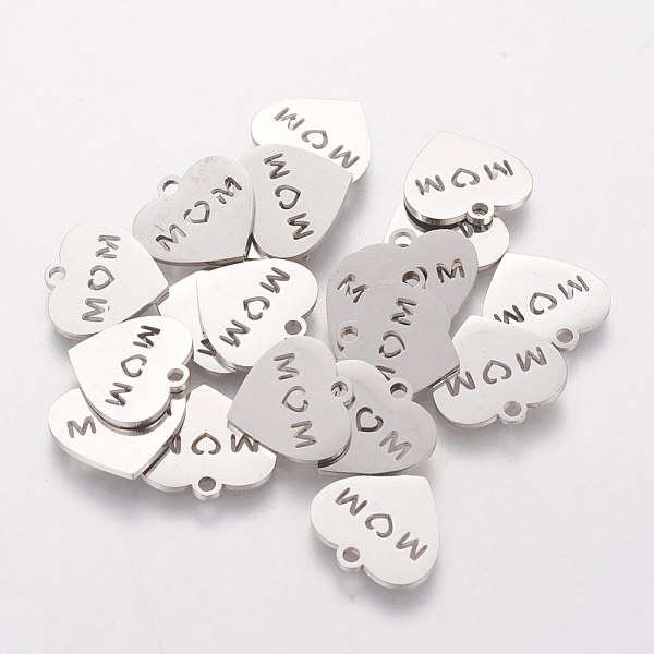PandaHall Mother's Day Theme, 304 Stainless Steel Charms, Heart with Word MOM, Stainless Steel Color, 13x14x1mm, Hole: 1.5mm 304 Stainless...
PandaHall Mother's Day Theme, 304 Stainless Steel Charms, Heart with Word MOM, Stainless Steel Color, 13x14x1mm, Hole: 1.5mm 304 Stainless...
