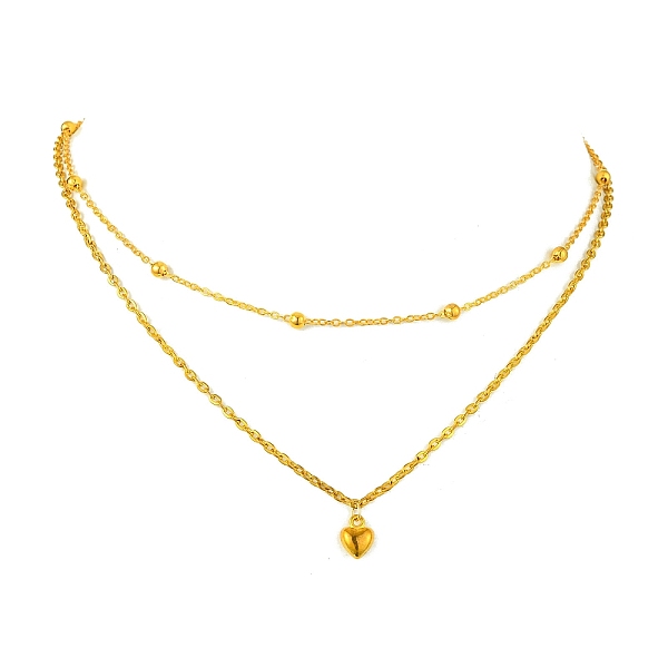 PandaHall Double Layers Alloy Heart Pendant Necklaces, with Iron Cable Chains, Golden, 14.17 inch(36cm) Alloy Heart
PandaHall Double Layers Alloy Heart Pendant Necklaces, with Iron Cable Chains, Golden, 14.17 inch(36cm) Alloy Heart