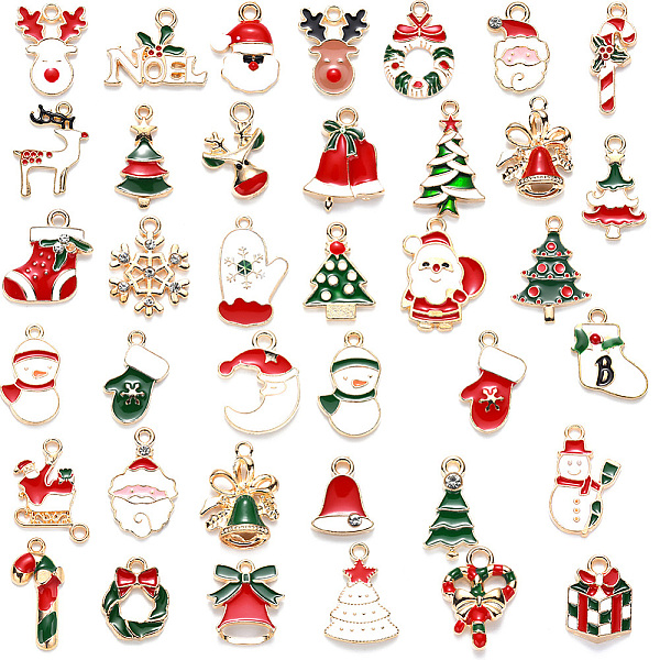 PandaHall Alloy Enamel Pendants, for Christmas, Light Gold, Mixed Color, 12~27x7.5~19x1~3mm, Hole: 1.4~2mm, 38pcs/set Alloy+Enamel Mixed..., Multicolor
PandaHall Alloy Enamel Pendants, for Christmas, Light Gold, Mixed Color, 12~27x7.5~19x1~3mm, Hole: 1.4~2mm, 38pcs/set Alloy+Enamel Mixed..., Multicolor