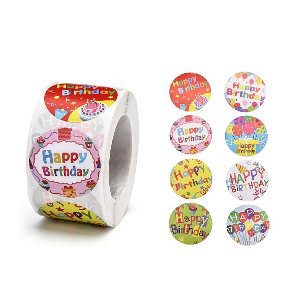 PandaHall Self-Adhesive Paper Stickers, for Birthday Party, Decorative Presents, Round with Word Happy Birthday, Colorful, 38mm, 500pcs/roll...
PandaHall Self-Adhesive Paper Stickers, for Birthday Party, Decorative Presents, Round with Word Happy Birthday, Colorful, 38mm, 500pcs/roll...