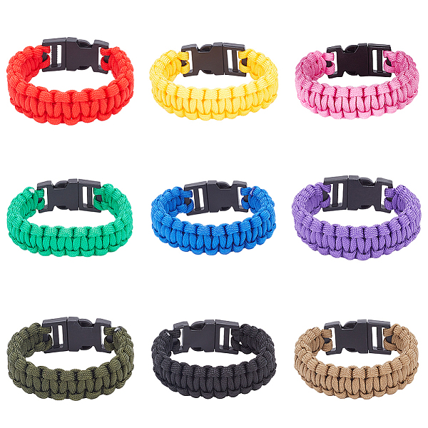 PandaHall ANATTASOUL 9Pcs 9 Colors Survival Polyester Cord Bracelets Set with Plastic Clasps for Hiking Camping Outdoor, Mixed Color, 9-1/8..., Multicolor
PandaHall ANATTASOUL 9Pcs 9 Colors Survival Polyester Cord Bracelets Set with Plastic Clasps for Hiking Camping Outdoor, Mixed Color, 9-1/8..., Multicolor