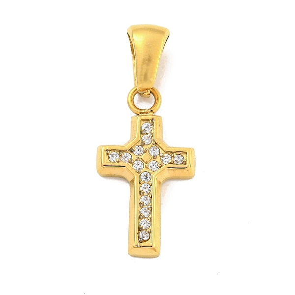 PandaHall Ion Plating(IP) 304 Stainless Steel Cubic Zirconia Pendants, Cross Charm, Golden, 18.5x10x2mm, Hole: 6x3.5mm Stainless Steel+Cubic..., Clear
PandaHall Ion Plating(IP) 304 Stainless Steel Cubic Zirconia Pendants, Cross Charm, Golden, 18.5x10x2mm, Hole: 6x3.5mm Stainless Steel+Cubic..., Clear