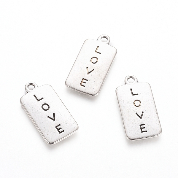 PandaHall Rack Plating Tibetan Style Alloy Pendants, Rectangle with Word Love, for Valentine's Day, Antique Silver, 25.5x13x2mm, Hole: 2mm...
PandaHall Rack Plating Tibetan Style Alloy Pendants, Rectangle with Word Love, for Valentine's Day, Antique Silver, 25.5x13x2mm, Hole: 2mm...
