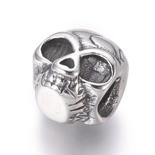 PandaHall 304 Stainless Steel Beads, Polished, Skull, Antique Silver, 12.5x11x10mm, Hole: 3.5mm 304 Stainless Steel Skull
PandaHall 304 Stainless Steel Beads, Polished, Skull, Antique Silver, 12.5x11x10mm, Hole: 3.5mm 304 Stainless Steel Skull