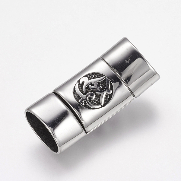 PandaHall 304 Stainless Steel Magnetic Clasps with Glue-in Ends, Rectangle with Fleur De Lis, Antique Silver, 33x14x10mm, Hole: 7x12mm 304...
PandaHall 304 Stainless Steel Magnetic Clasps with Glue-in Ends, Rectangle with Fleur De Lis, Antique Silver, 33x14x10mm, Hole: 7x12mm 304...