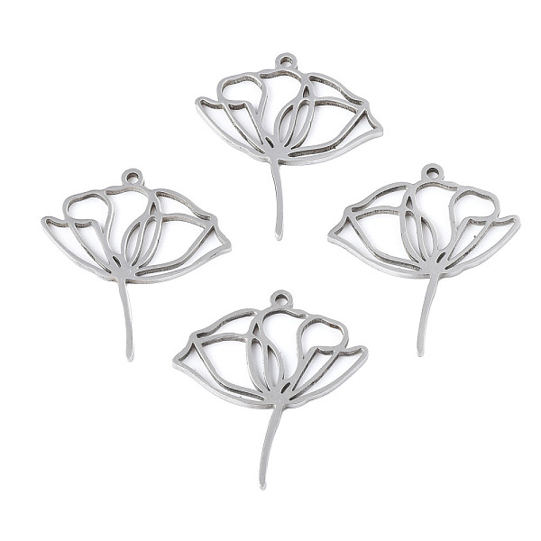 PandaHall 201 Stainless Steel Pendants, Lotus, Stainless Steel Color, 27.5x25x1.5mm, Hole: 1.4mm 201 Stainless Steel Flower
PandaHall 201 Stainless Steel Pendants, Lotus, Stainless Steel Color, 27.5x25x1.5mm, Hole: 1.4mm 201 Stainless Steel Flower