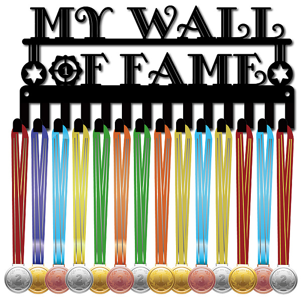 PandaHall Iron Medal Holder Frame, 14 Hooks Medals Display Hanger Rack, with Screws, Black, Word, 130x290mm Iron Word Black
PandaHall Iron Medal Holder Frame, 14 Hooks Medals Display Hanger Rack, with Screws, Black, Word, 130x290mm Iron Word Black
