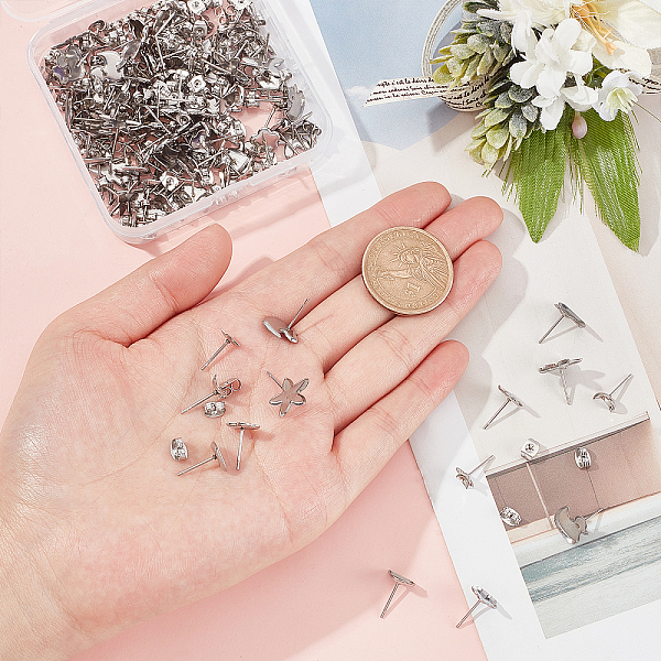 PandaHall DICOSMETIC 120Pcs 6 Style Earring Cabochon Settings, 304 Stainless Steel Ear Studs Blank Settings, with 316 Surgical Stainless...
PandaHall DICOSMETIC 120Pcs 6 Style Earring Cabochon Settings, 304 Stainless Steel Ear Studs Blank Settings, with 316 Surgical Stainless...