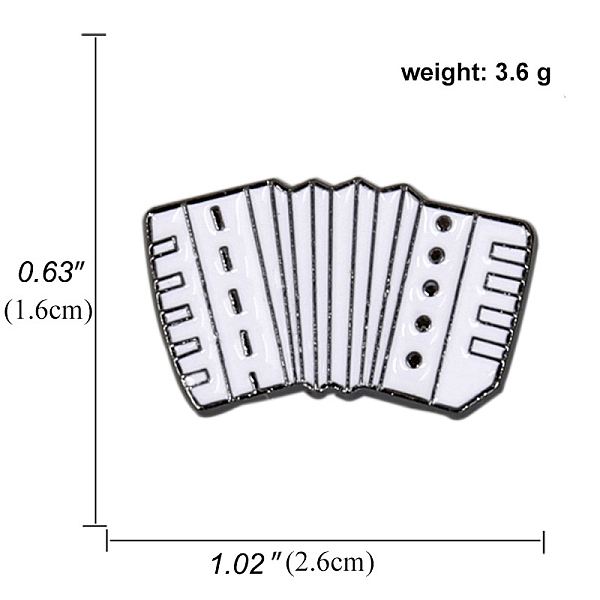 PandaHall Musical Instruments White Enamel Pins, Alloy Brooch for Music Lovers, Accordion, 16x26mm Alloy+Enamel Accordion White
PandaHall Musical Instruments White Enamel Pins, Alloy Brooch for Music Lovers, Accordion, 16x26mm Alloy+Enamel Accordion White