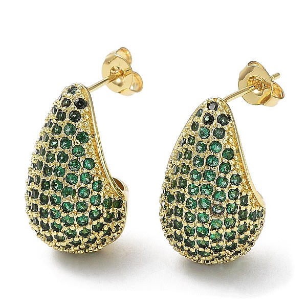 PandaHall Cubic Zirconia Teardrop Stud Earrings, Real 16K Gold Plated Brass Earrings for Woman, Dark Green, 20x12mm Cubic Zirconia Teardrop
PandaHall Cubic Zirconia Teardrop Stud Earrings, Real 16K Gold Plated Brass Earrings for Woman, Dark Green, 20x12mm Cubic Zirconia Teardrop
