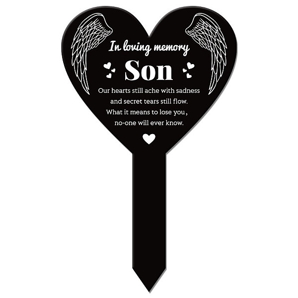 PandaHall Acrylic Garden Stake, Ground Insert Decor, for Yard, Lawn, Garden Decoration, Heart with Memorial Words, Wing, 258x158mm Acrylic..., Black
PandaHall Acrylic Garden Stake, Ground Insert Decor, for Yard, Lawn, Garden Decoration, Heart with Memorial Words, Wing, 258x158mm Acrylic..., Black