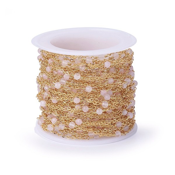 PandaHall Handmade Natural Rose Quartz Beaded Chains, Soldered, with Brass Findings, Real 18K Gold Plated, Long-Lasting Plated, with Spool...
PandaHall Handmade Natural Rose Quartz Beaded Chains, Soldered, with Brass Findings, Real 18K Gold Plated, Long-Lasting Plated, with Spool...