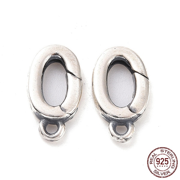 PandaHall 925 Sterling Silver Spring Gate Clasps, Oval, Antique Silver, 12x6.5x2mm, Hole: 1.2mm, Inner Diameter: 6x3mm Sterling Silver
PandaHall 925 Sterling Silver Spring Gate Clasps, Oval, Antique Silver, 12x6.5x2mm, Hole: 1.2mm, Inner Diameter: 6x3mm Sterling Silver