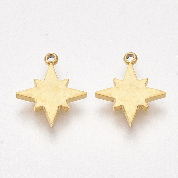 PandaHall Ion Plating(IP) 304 Stainless Steel Charms, Star, Golden, 11.5x9.5x1mm, Hole: 1mm 304 Stainless Steel Star
PandaHall Ion Plating(IP) 304 Stainless Steel Charms, Star, Golden, 11.5x9.5x1mm, Hole: 1mm 304 Stainless Steel Star